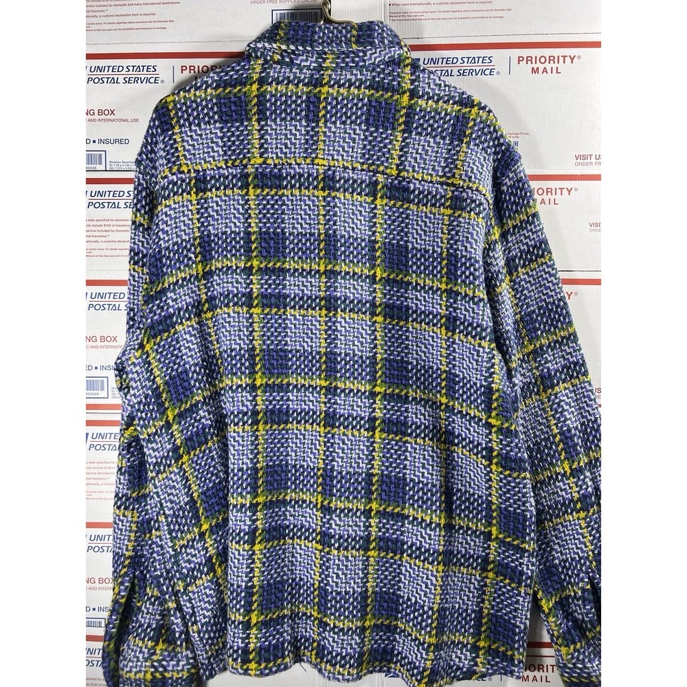 Urban Outfitters Men's‎ Flannel Plaid Woven Twill Shirt Size M Blue/Green - Picture 9 of 9